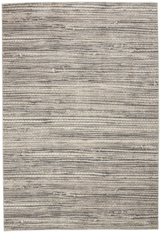 Calvin Klein Etched 5' x 7' Ivory Grey Contemporary Indoor Rug