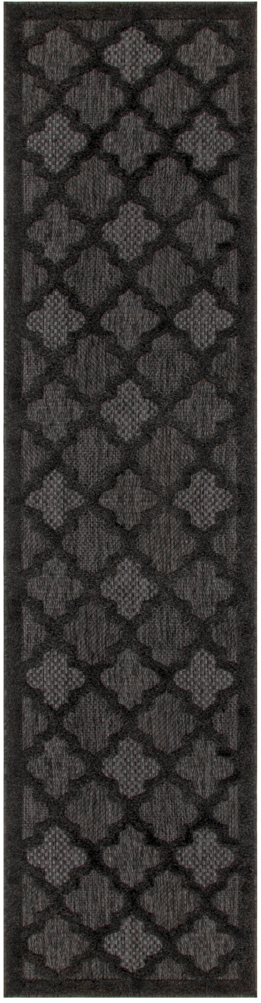 Nourison Easy Care 2' x 6' Charcoal Black Modern Rug