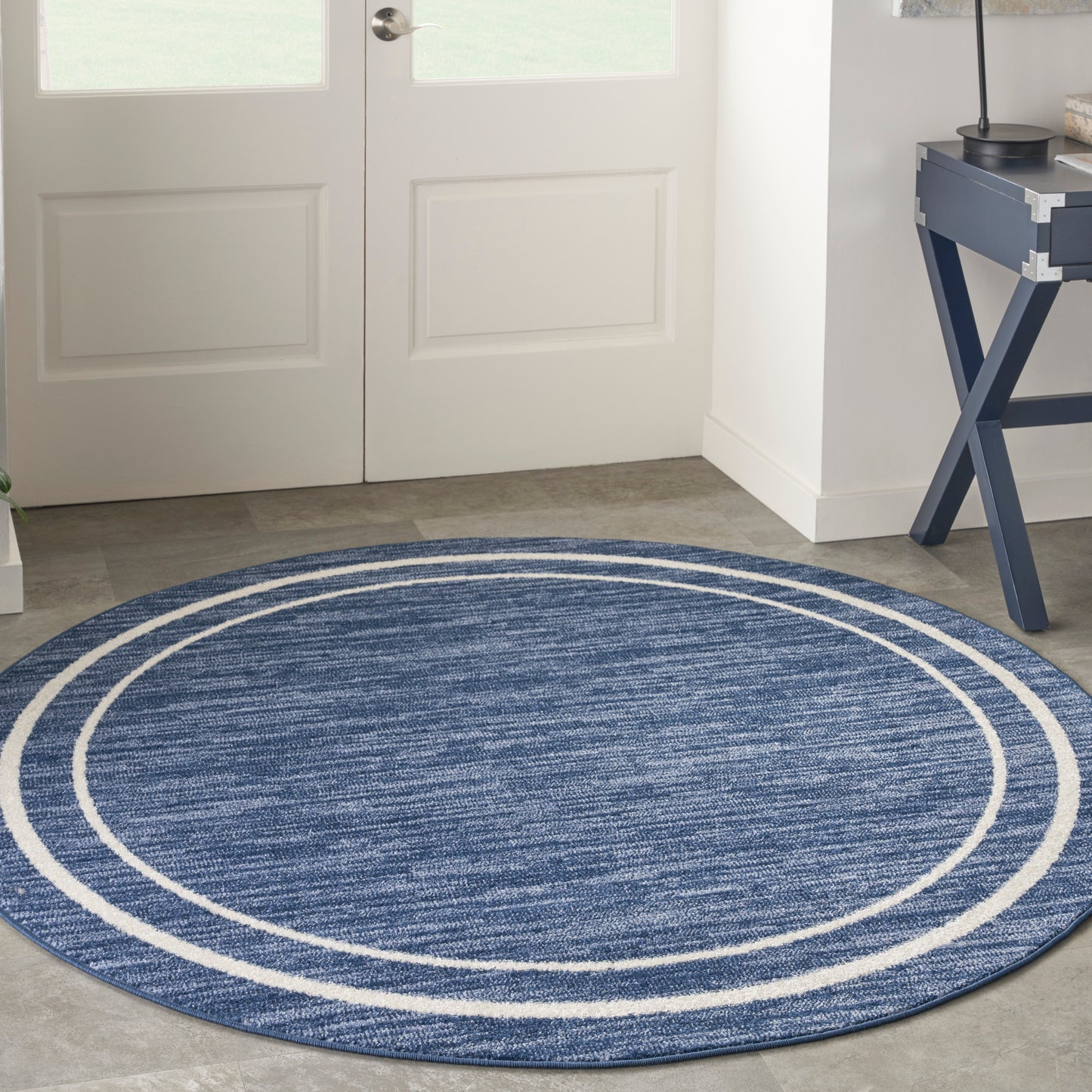 Nourison Nourison Essentials 6' x Round Navy/Ivory Contemporary Rug