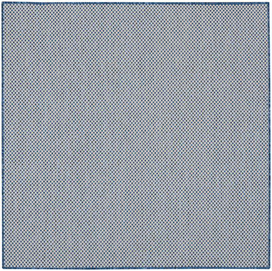 Nourison Courtyard 4' x Square Ivory Blue Modern Rug