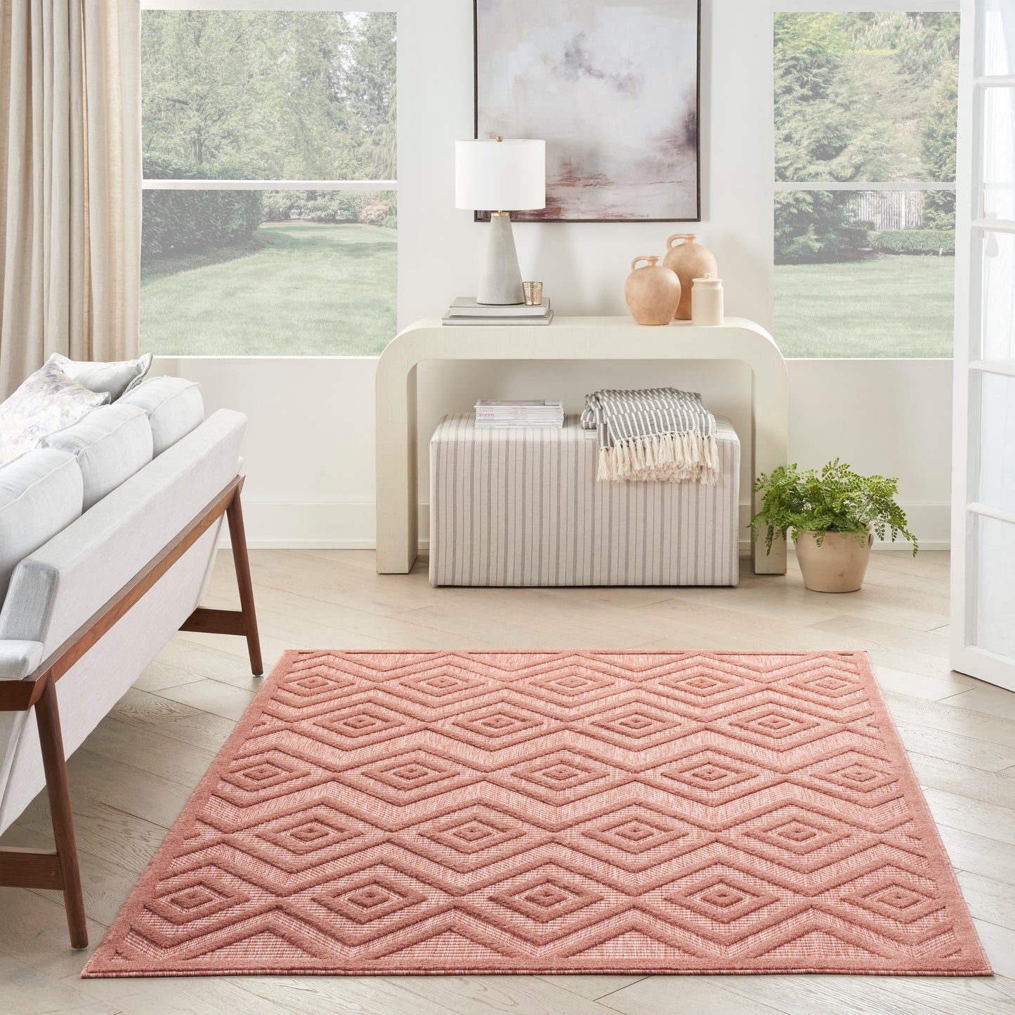 Nourison Versatile 6' x 9' Coral Orange Modern Rug