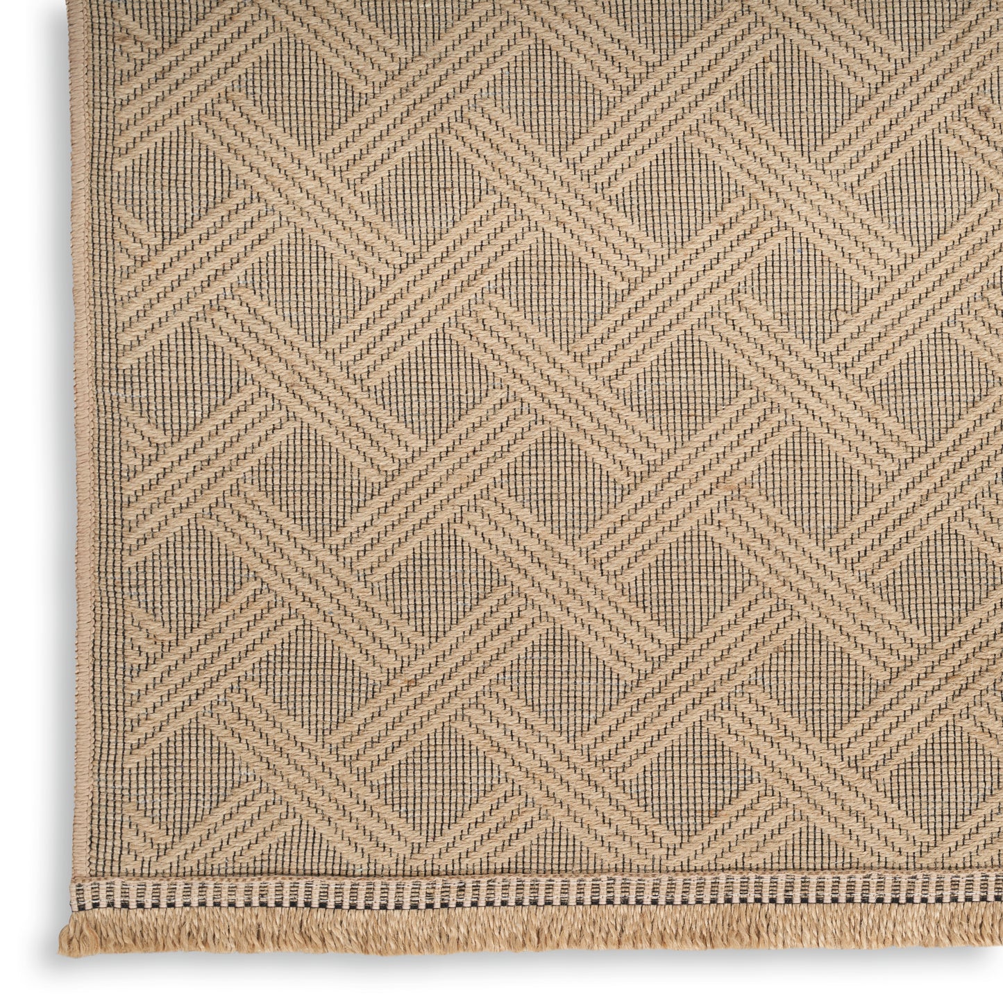 Nourison Washable Jute 2' x 6' Natural Modern Indoor Rug