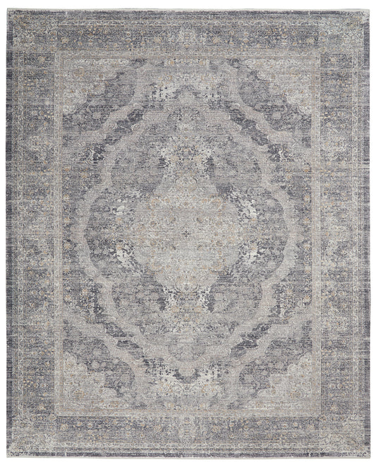 Nourison Starry Nights 9'10" x 12'6" Charcoal Crème Vintage Indoor Rug