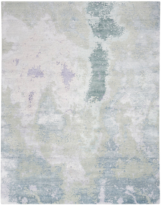 Nourison Silk Shadows 3'9" x 5'9" Blue Green Modern Indoor Rug