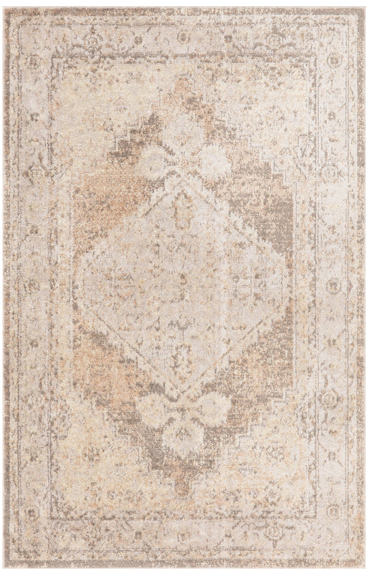 Nourison Astra Machine Washable 3'3" x 5' Beige Vintage Indoor Rug