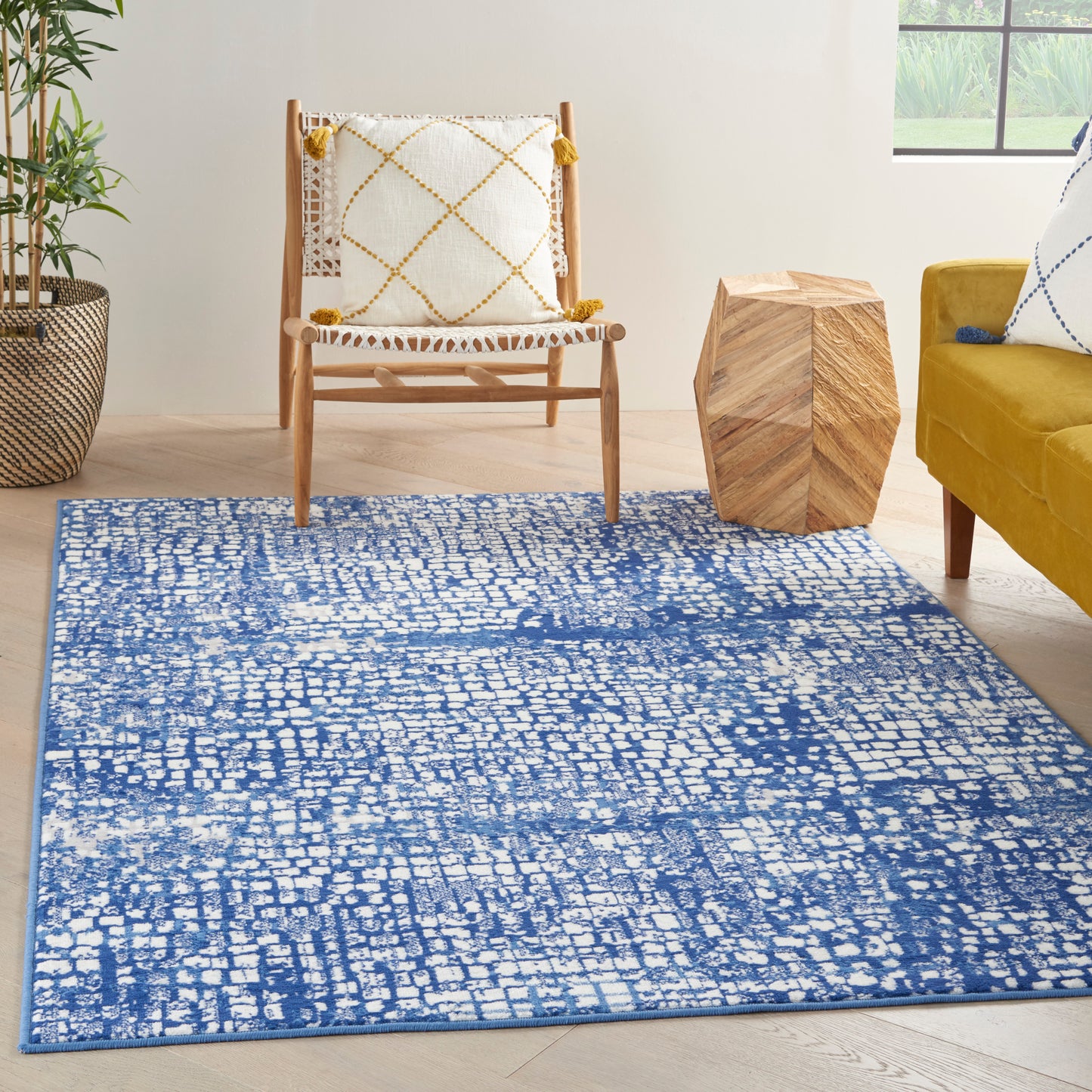 Nourison Whimsicle 4' x 6' Ivory Navy Modern Indoor Rug