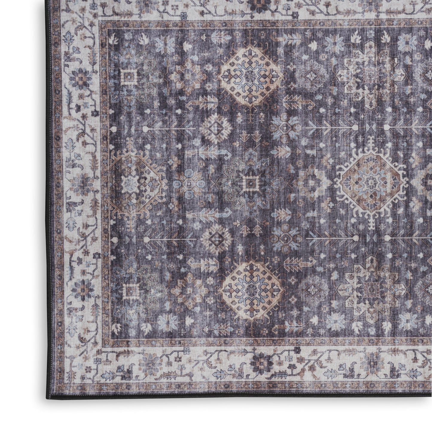 Nourison Fulton 1'10" x 5' Charcoal Vintage Indoor Rug