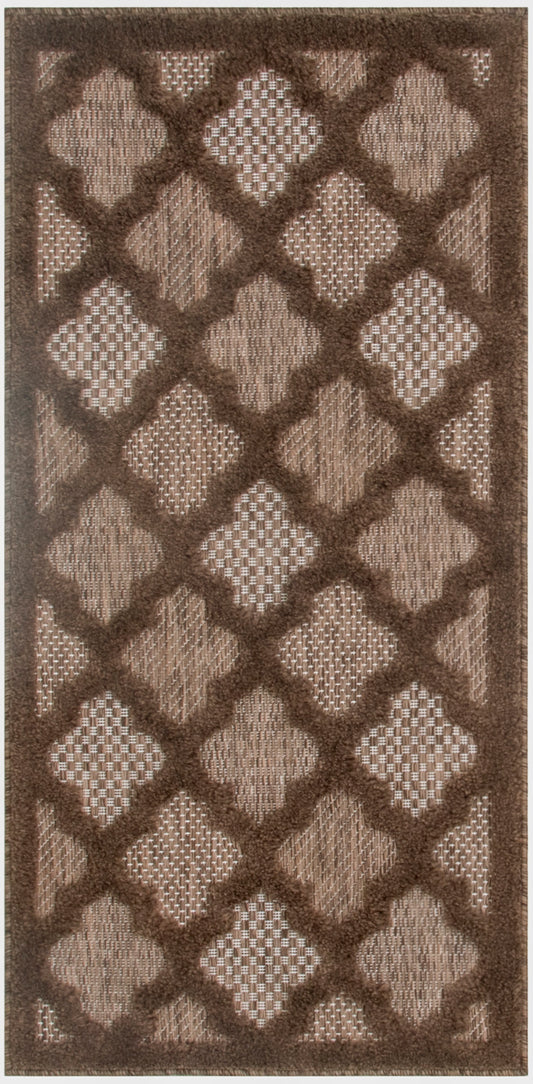 Nourison Easy Care 2' x 4' Brown Modern Rug