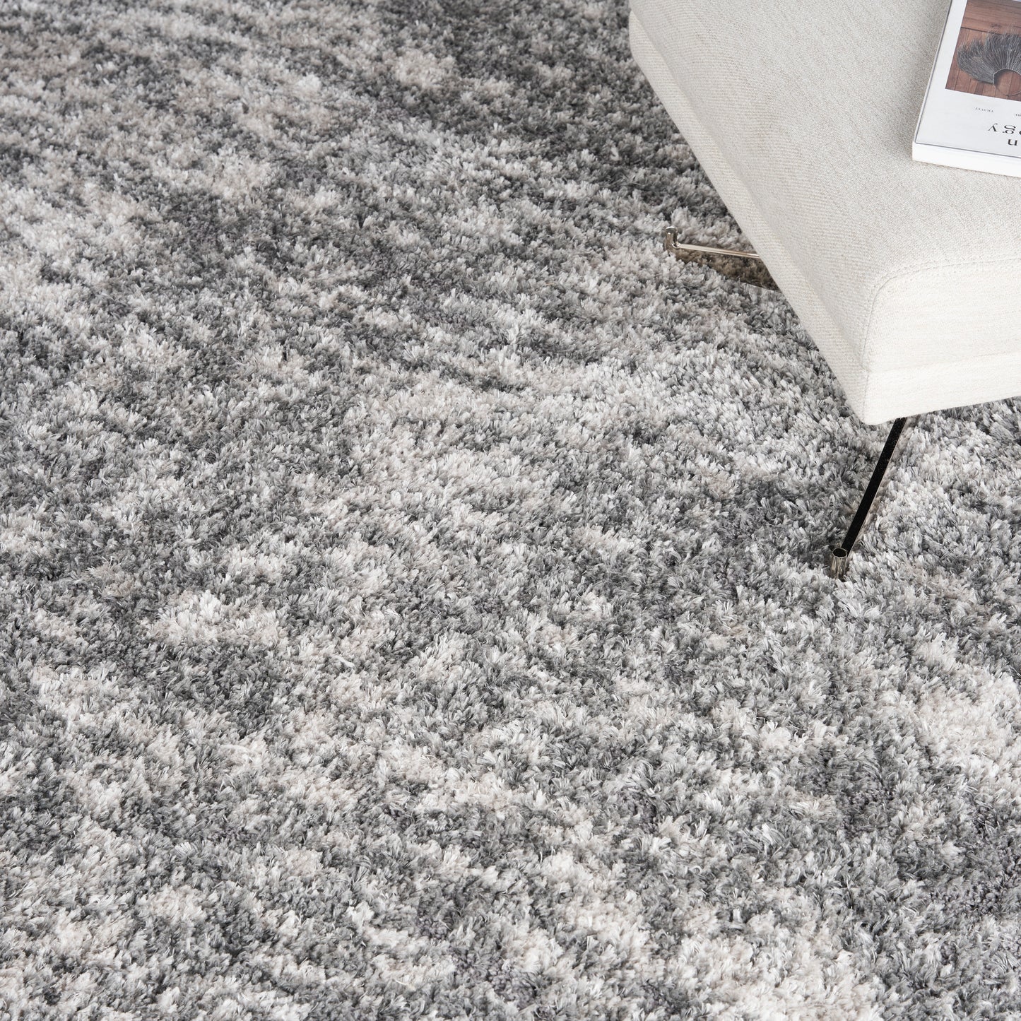 Nourison Dreamy Shag 7'10" x 9'10" Charcoal Grey Shag Indoor Rug