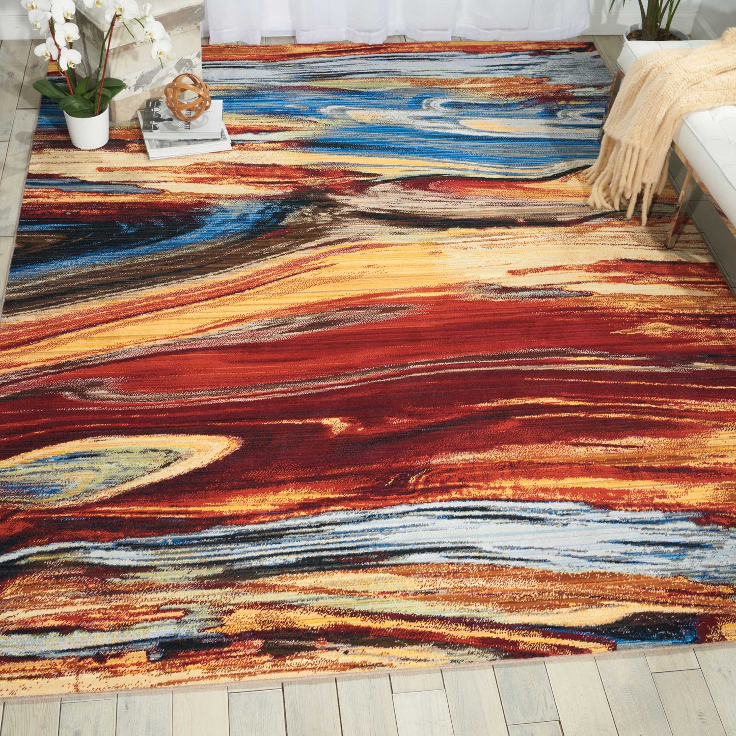 Nourison Chroma 8'6" x 11'6" Lava Flow Modern Indoor Rug