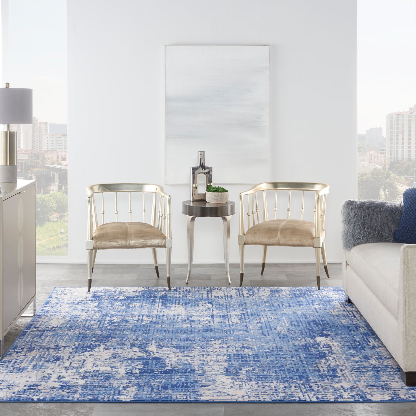 Nourison Whimsicle 8'4" x 11'6" Blue Ivory Modern Indoor Rug