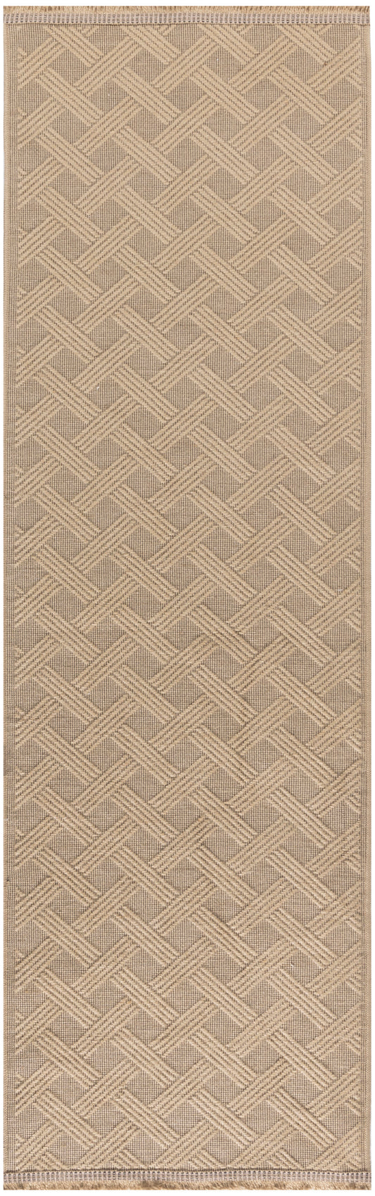 Nourison Washable Jute 2'3" x 7'6" Natural Modern Indoor Rug