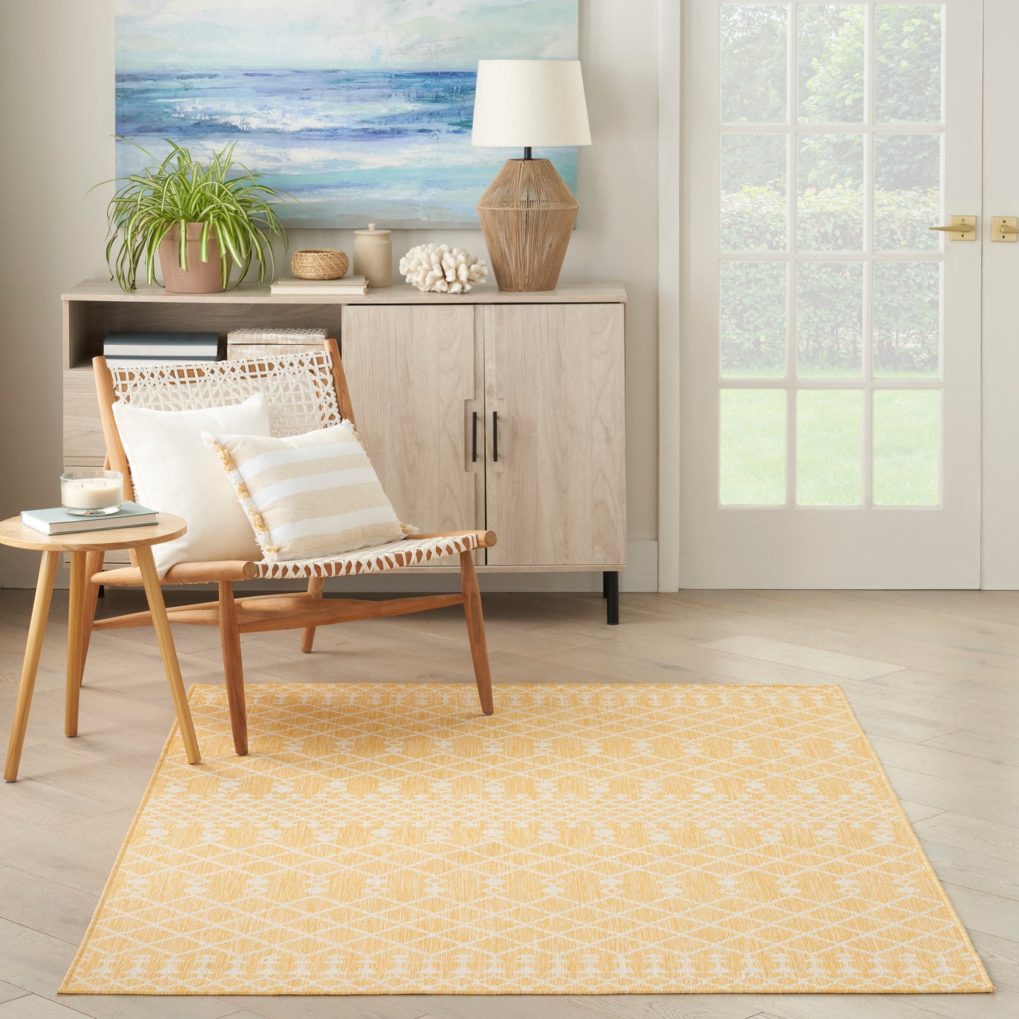 Nourison Positano 5' x 7' Yellow Modern Rug