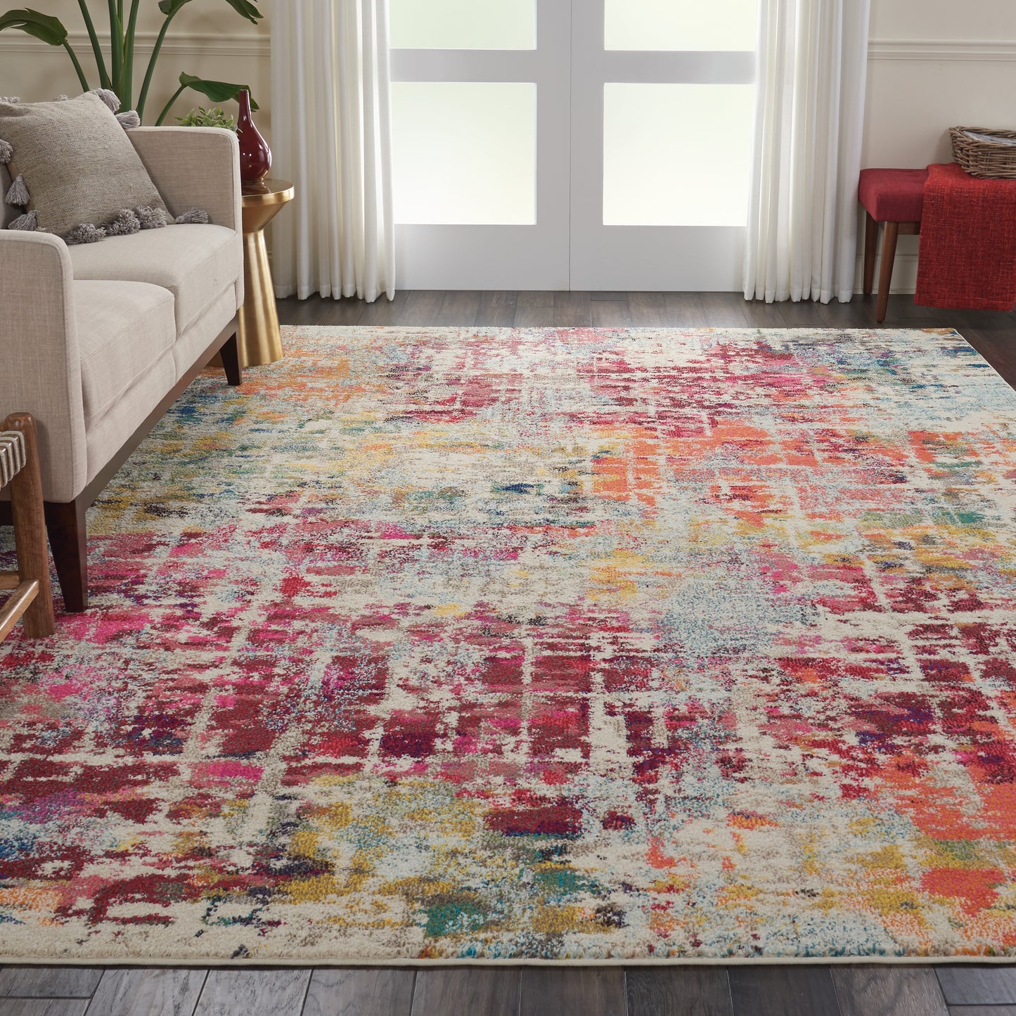 Nourison Celestial 7'10" x 10'6" Pink/Multicolor Modern Indoor Rug