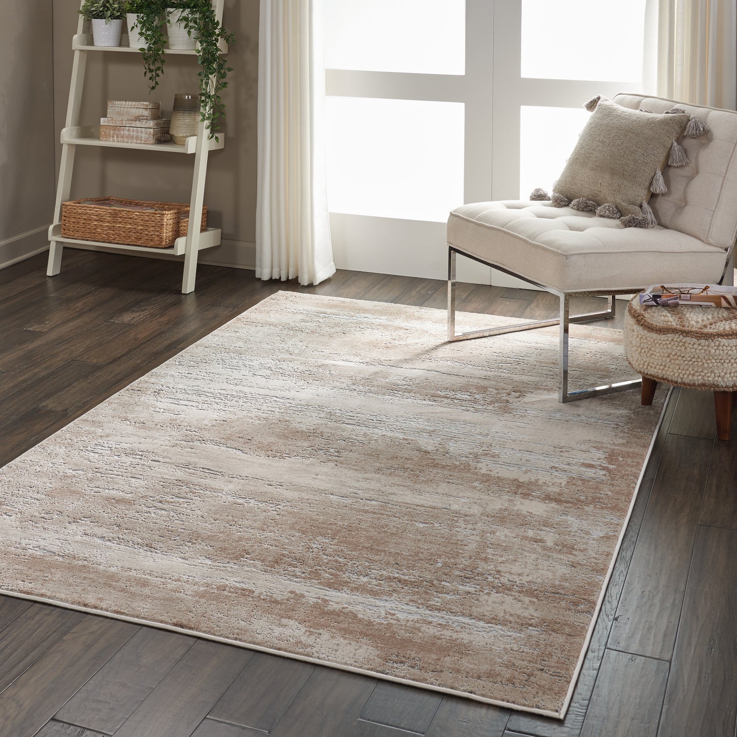 Nourison Rustic Textures 5'3" x 7'3" Beige Modern Indoor Rug