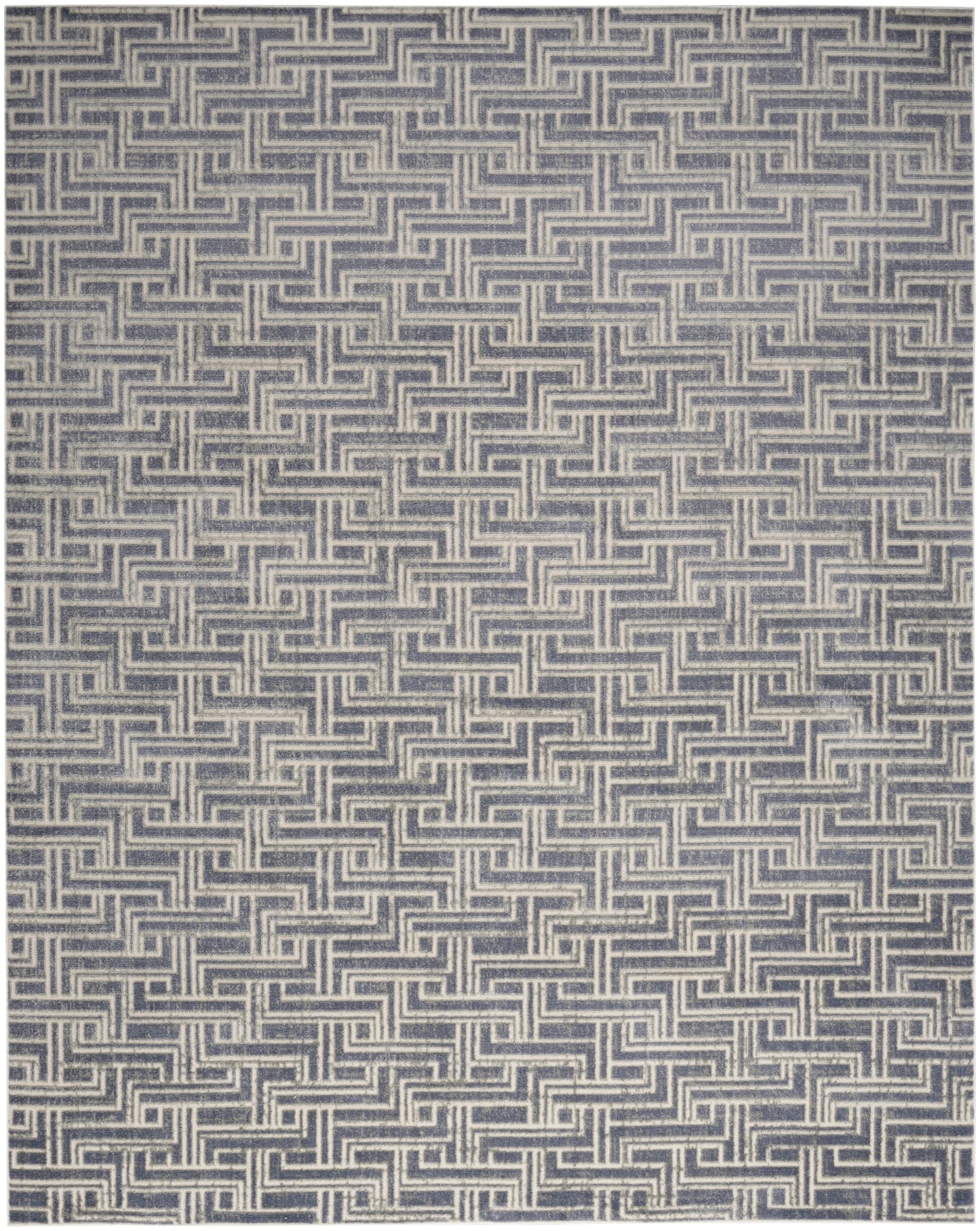 Nourison Serenity Home 7'10" x 9'10" Blue Ivory Modern Indoor Rug