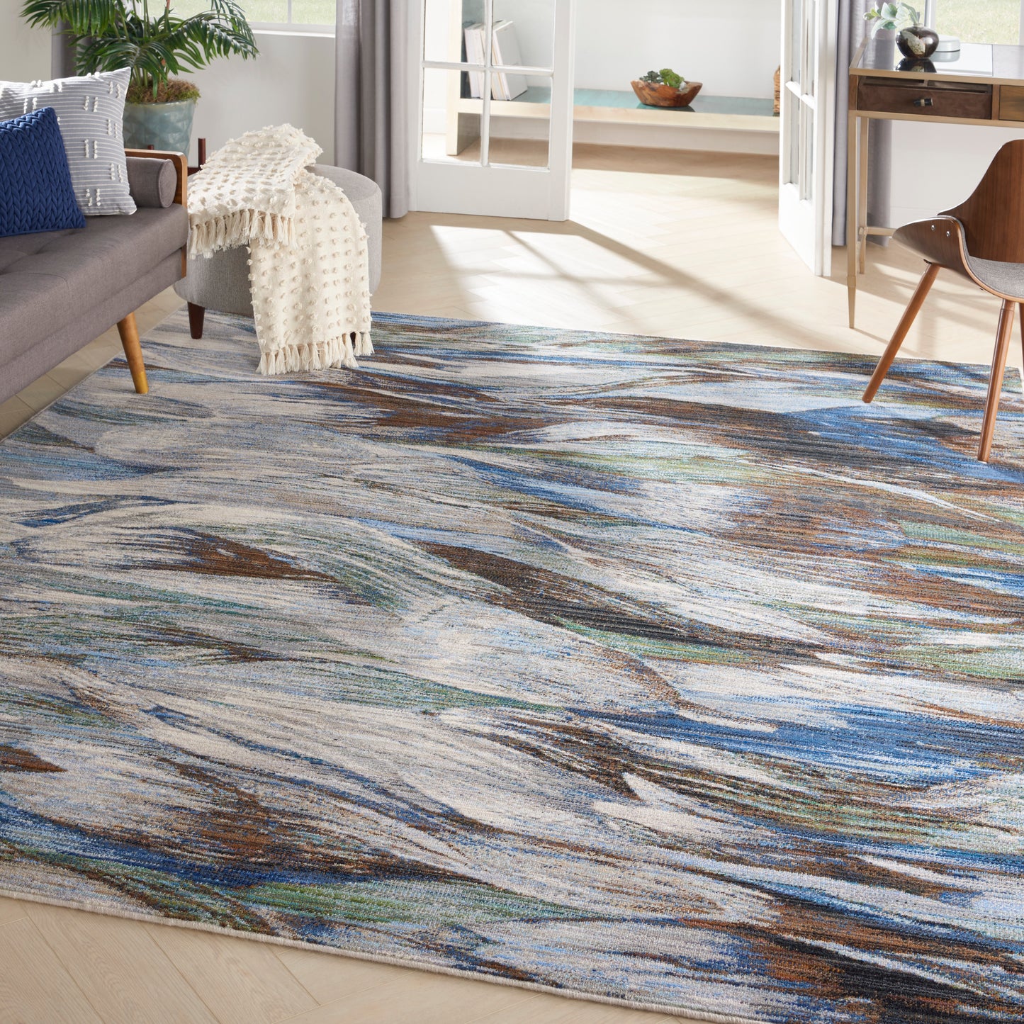 Nourison Chroma 7'9" x 9'9" Aegean Modern Indoor Rug