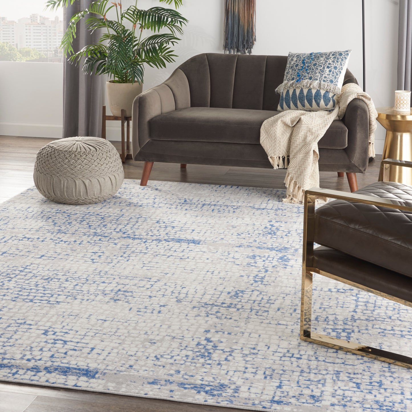 Nourison Whimsicle 8' x 10' Grey Blue Modern Indoor Rug