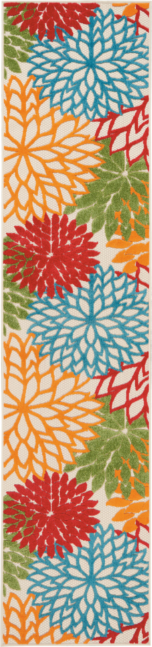 Nourison Aloha 2'3" x 10' Green Tropical Rug