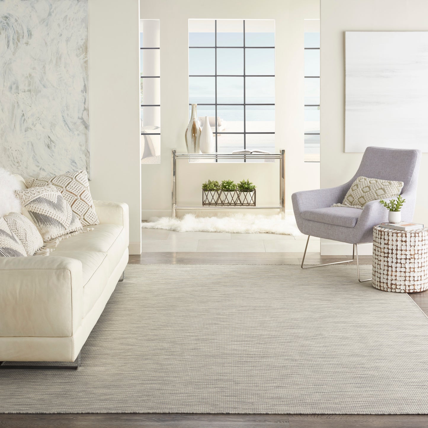 Nourison Positano 7' x 10' Light Grey Modern Rug