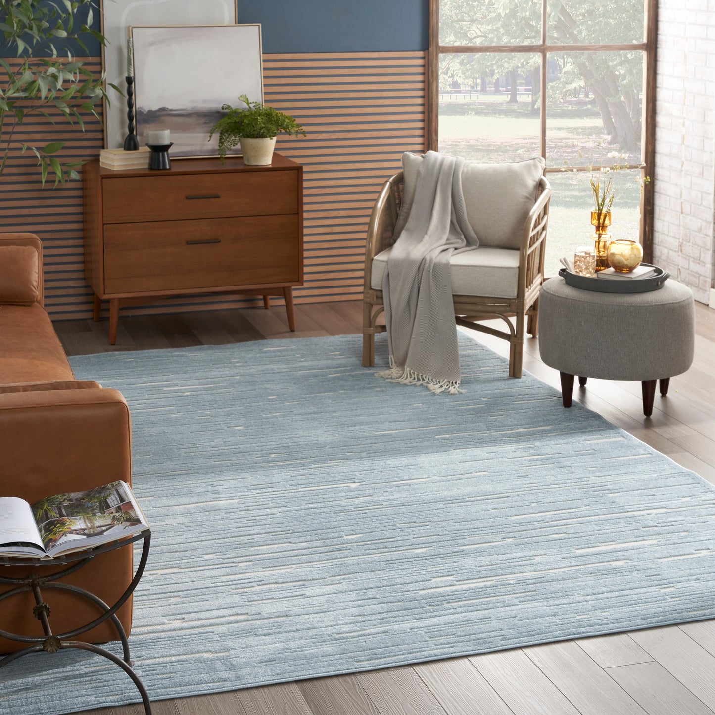 Nourison Care Free 9'2" x 12' Blue Modern Indoor Rug