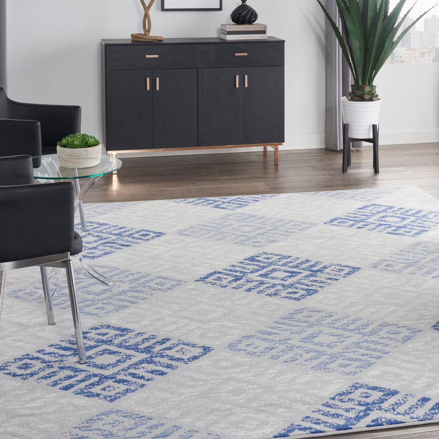 Nourison Whimsicle 8' x 10' Grey Blue Bohemian Indoor Rug