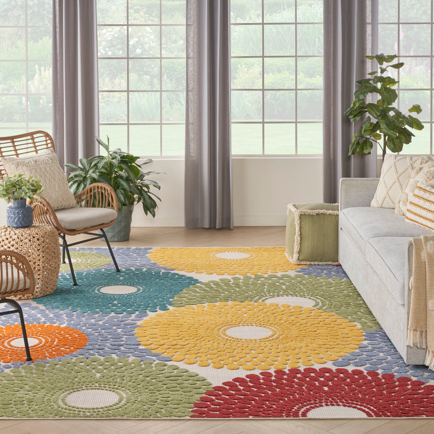 Nourison Aloha 7' x 10' Multicolor Modern Rug