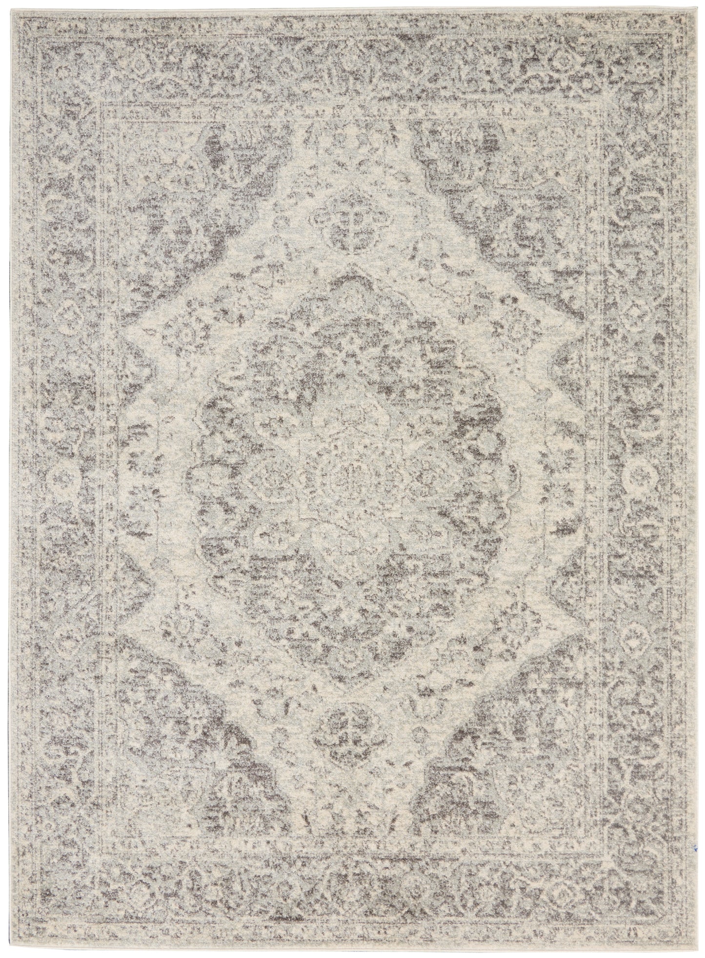 Nourison Tranquil 5'3" x 7'3" Ivory/Grey Vintage Indoor Rug