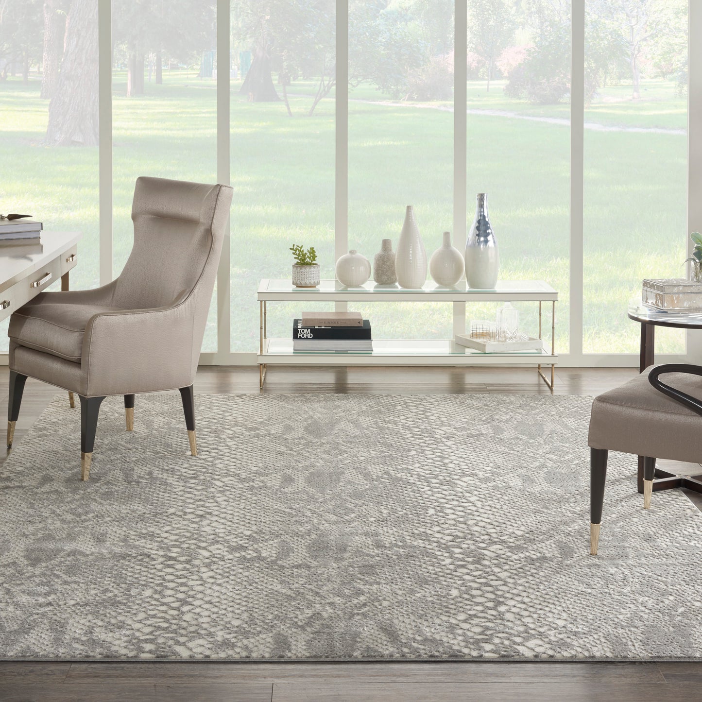 Nourison Solace 8' x 10' Ivory/Grey Modern Indoor Rug