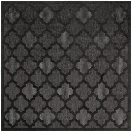 Nourison Easy Care 9' x Square Charcoal Black Modern Rug