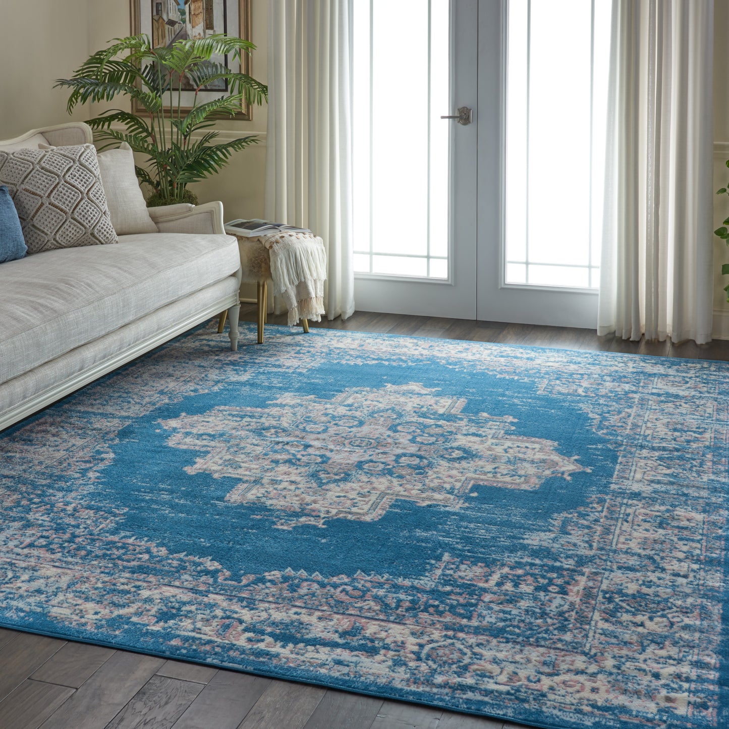 Nourison Grafix 8'6" x 12' Blue Vintage Indoor Rug