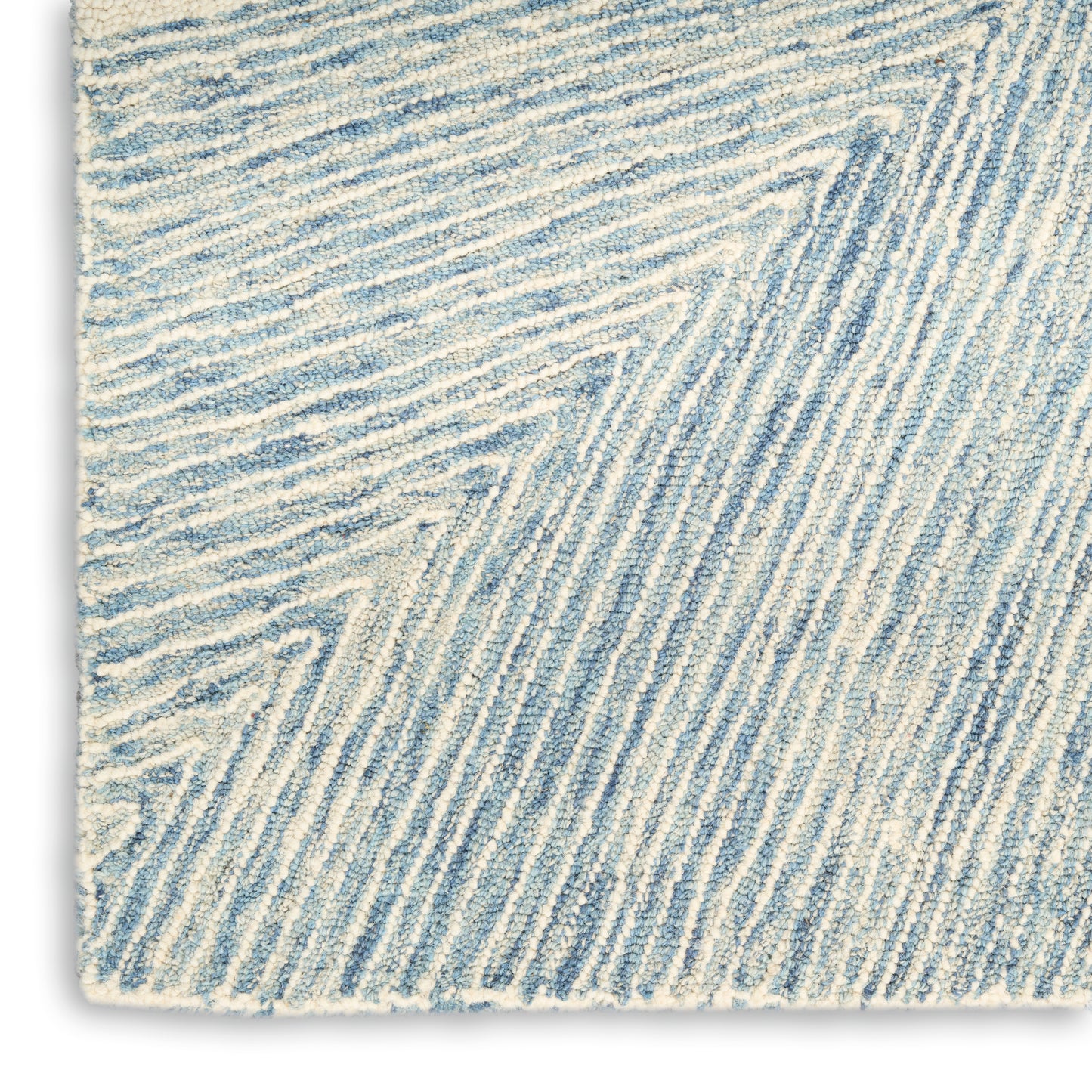 DKNY Pure Angles 8'6" x 11'6" Ivory Blue Modern Indoor Rug