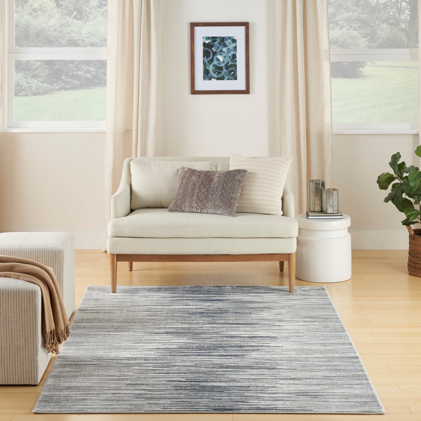 Nourison Home Texture 7'10" x 9'10" Grey Modern Indoor Rug