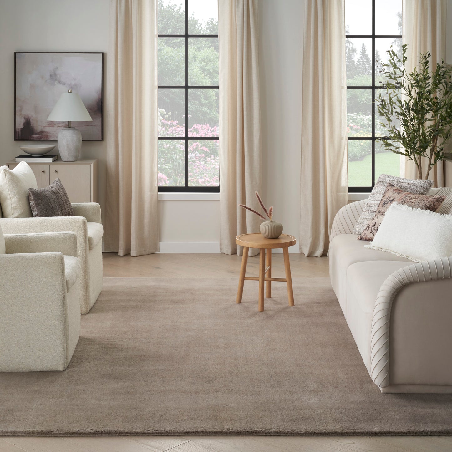 Nourison Plush Cloud 9'9" x 13'9" Taupe Modern Indoor Rug