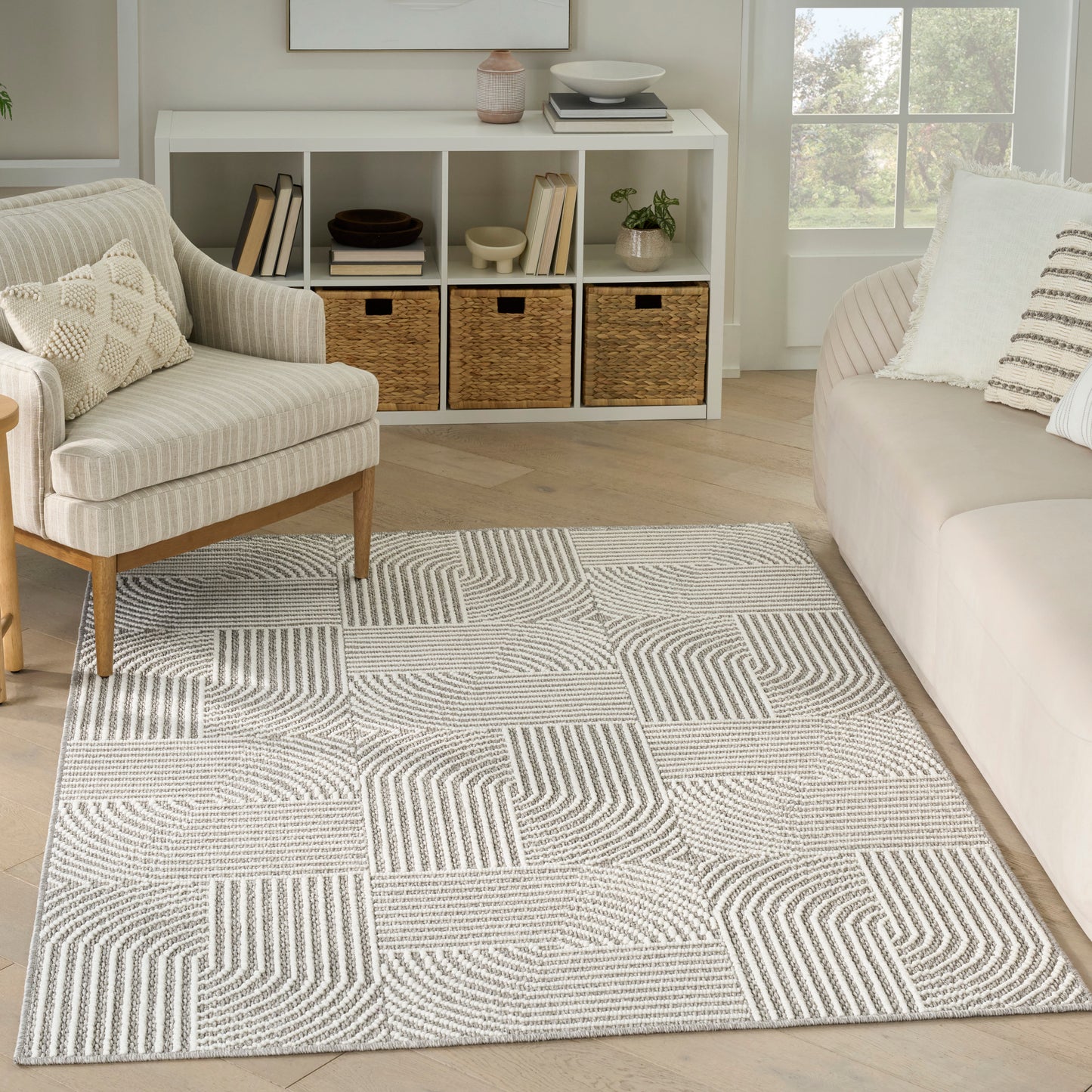 Nourison Natural Texture 5'3" x 7' Grey Ivory Modern Indoor Rug