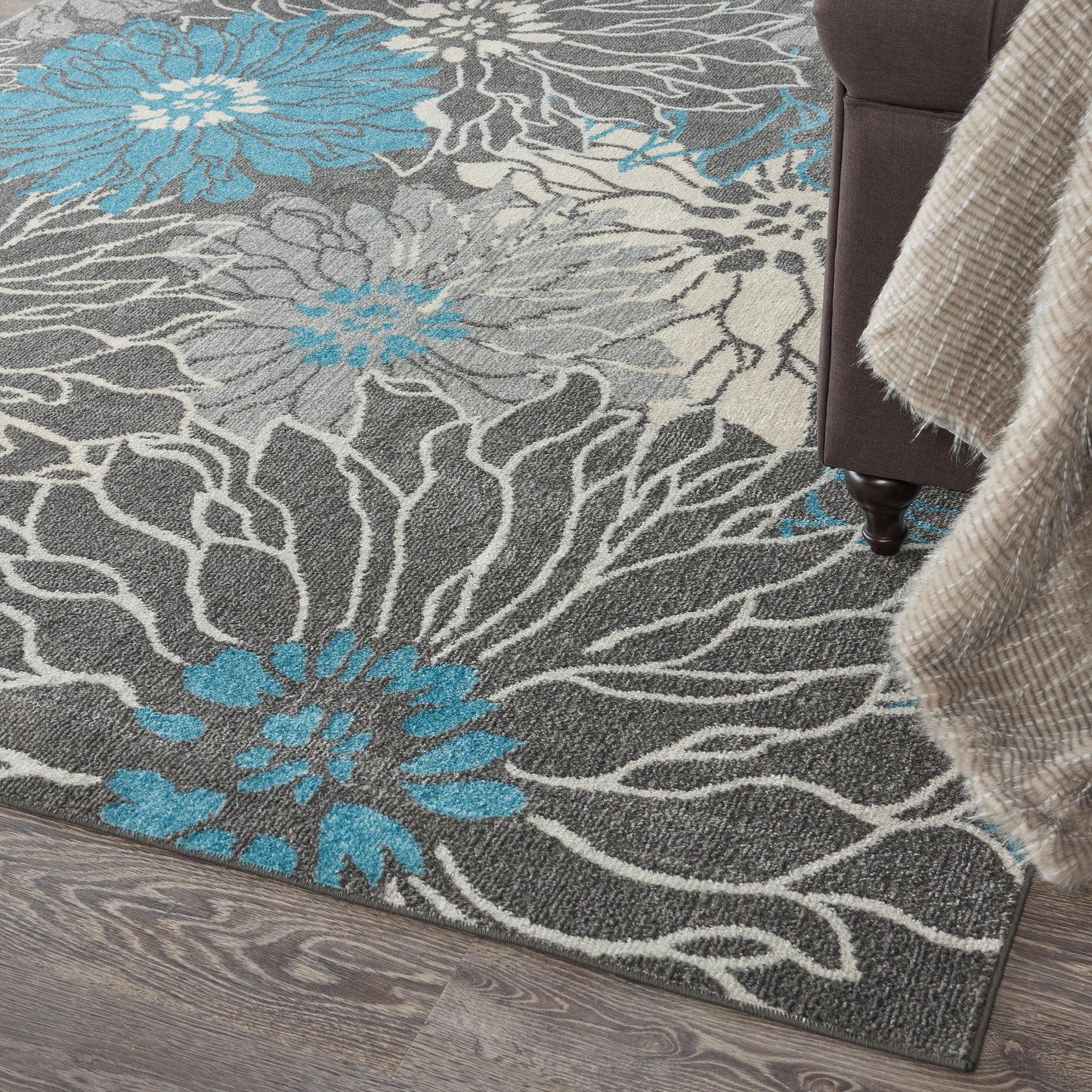 Nourison Passion 8' x 10' Charcoal Blue Contemporary Indoor Rug