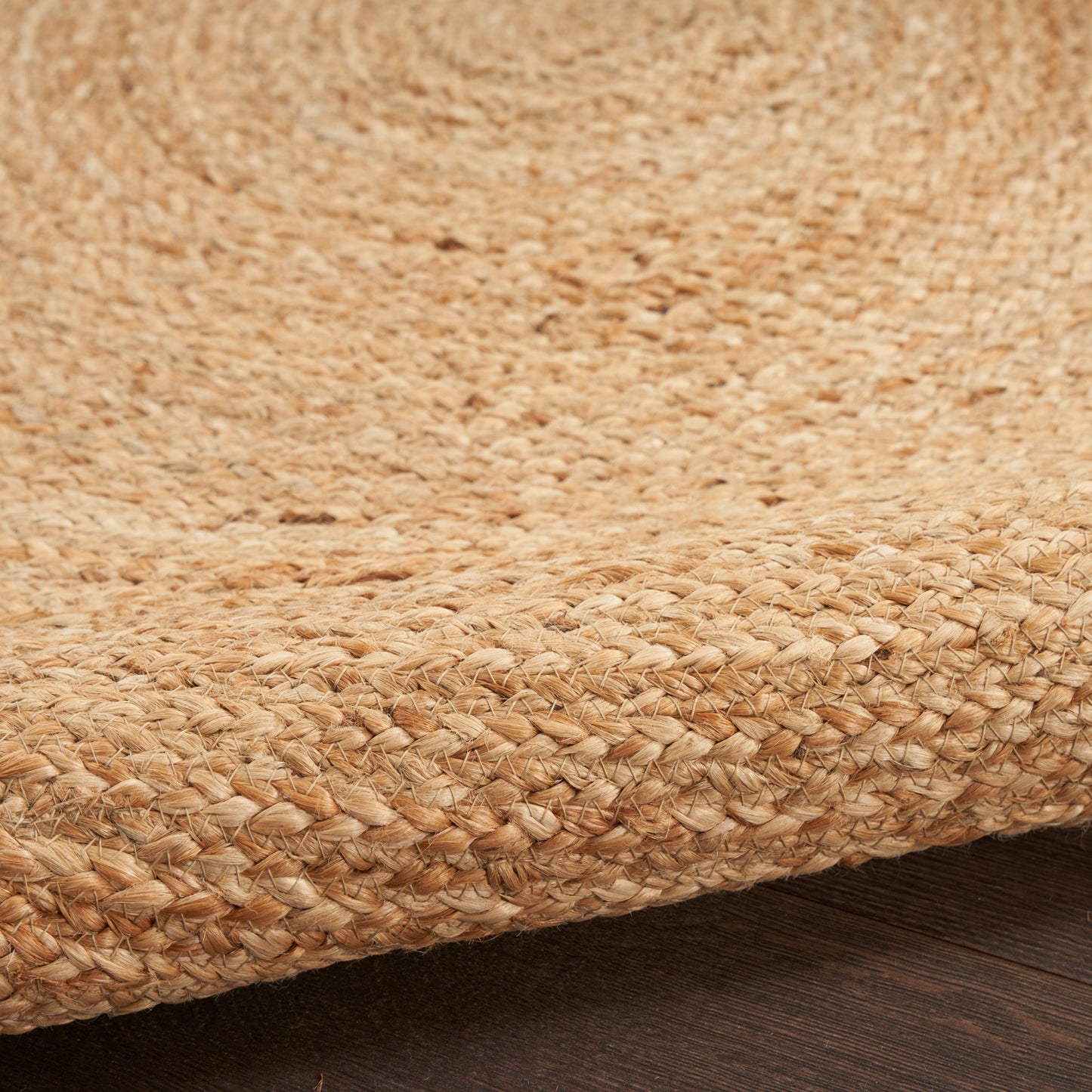 Nourison Natural Jute 5' x Round Natural Farmhouse Indoor Rug