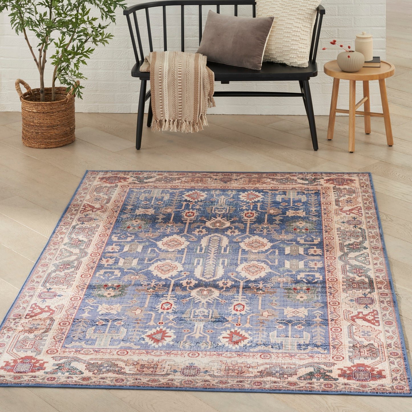 Nourison Vintage Home 3'9" x 5'9" Blue Bohemian Indoor Rug