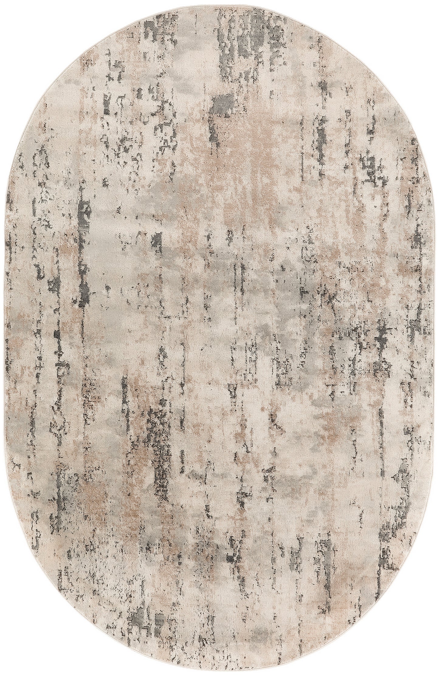 Nourison Quarry 5' x 8' Oval Beige Grey Modern Indoor Rug