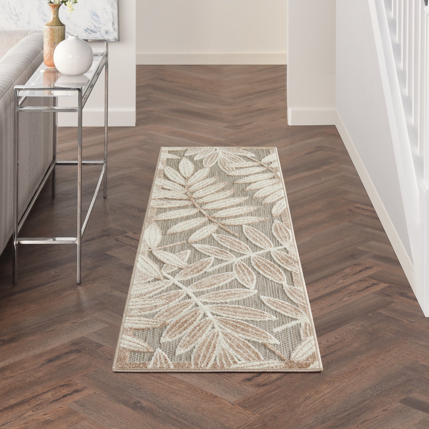 Nourison Aloha 2' x 6' Natural Tropical Rug