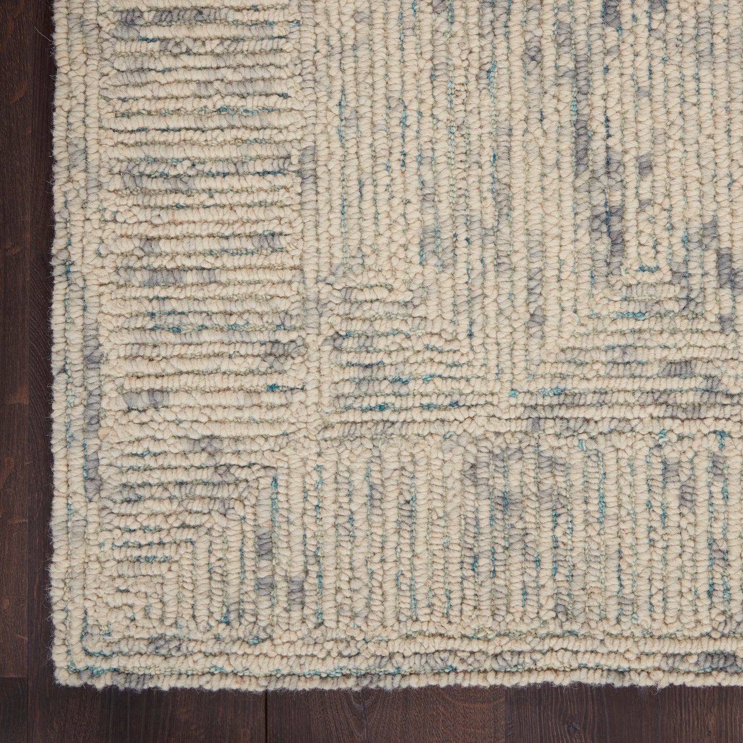 Nourison Colorado 7'9" x 9'9" Ivory Grey Teal Modern Indoor Rug