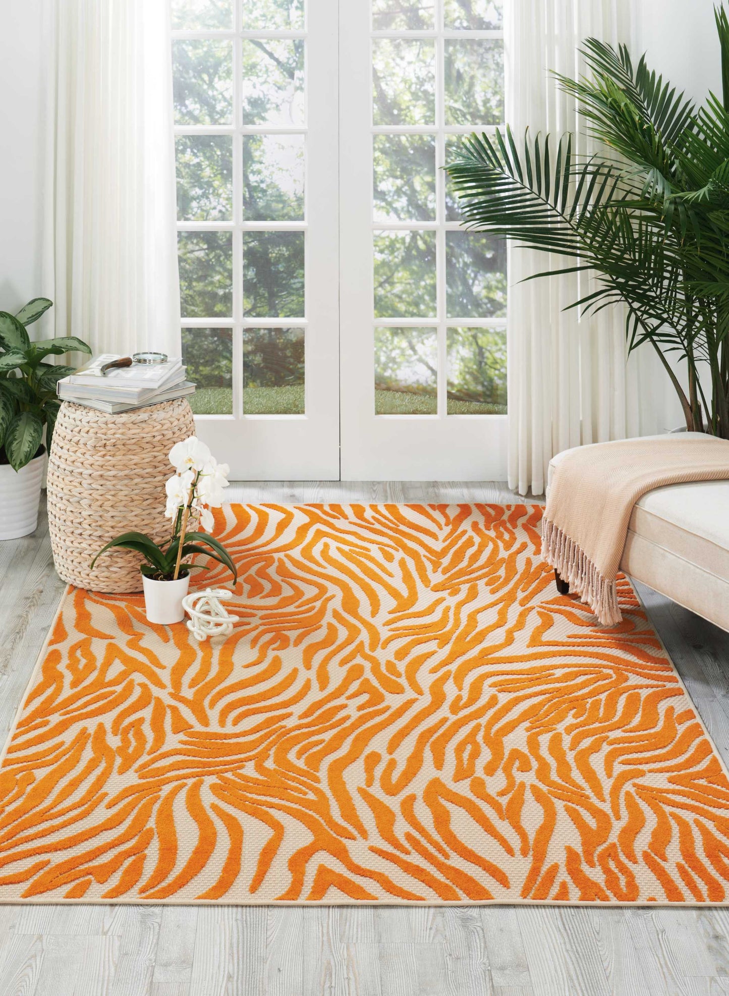 Nourison Aloha 7'10" x 10'6" Orange Contemporary Rug