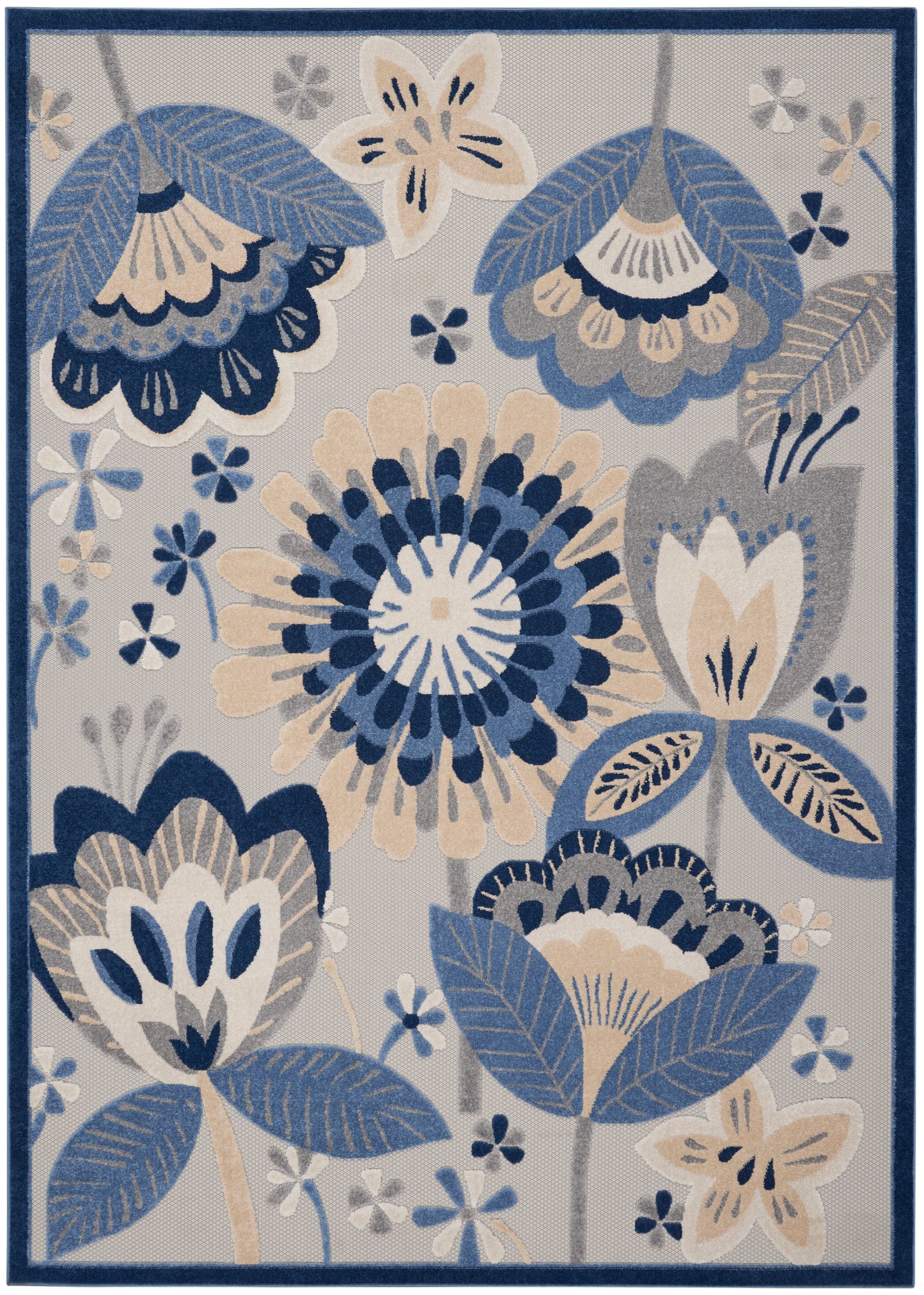 Nourison Aloha 9' x 12' Blue Grey Contemporary Rug