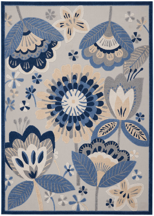 Nourison Aloha 9' x 12' Blue Grey Contemporary Rug