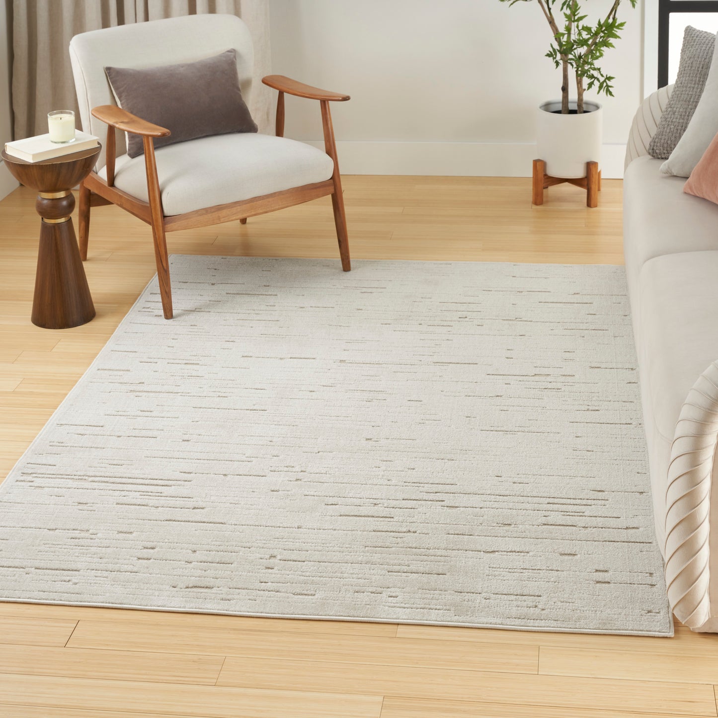 Nourison Care Free 3'11" x 5'11" Beige Modern Indoor Rug