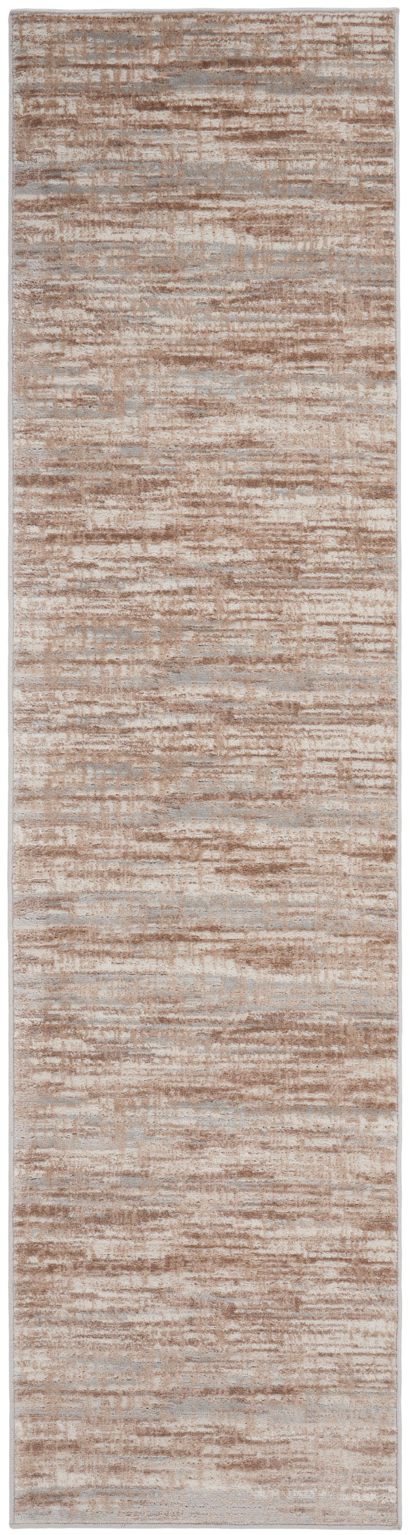 Nourison Elation 2'2" x 18' Ivory Grey Modern Indoor Rug