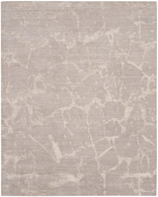 Nourison Silk Shadows 7'9" x 9'9" Silver Modern Indoor Rug