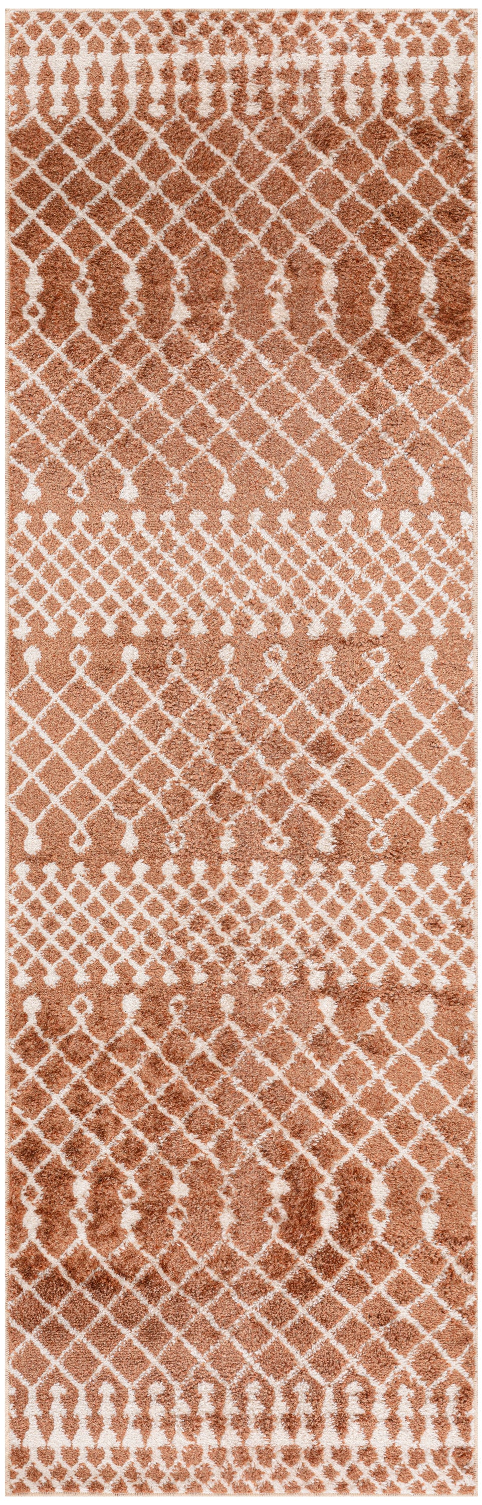 Nourison Astra Machine Washable 2'2" x 8' Copper Bohemian Indoor Rug