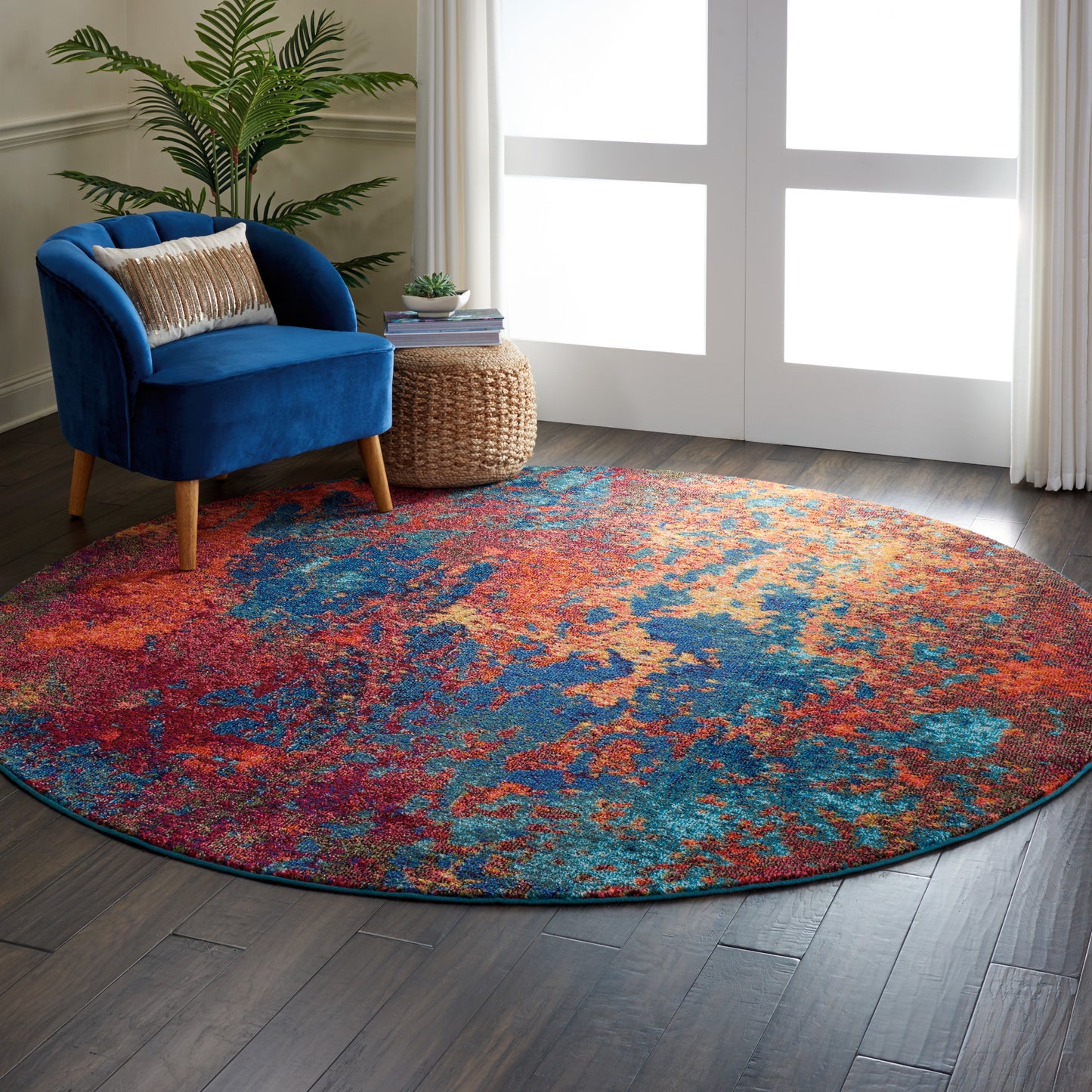 Nourison Celestial 7’10” x Round Atlantic Modern Indoor Rug