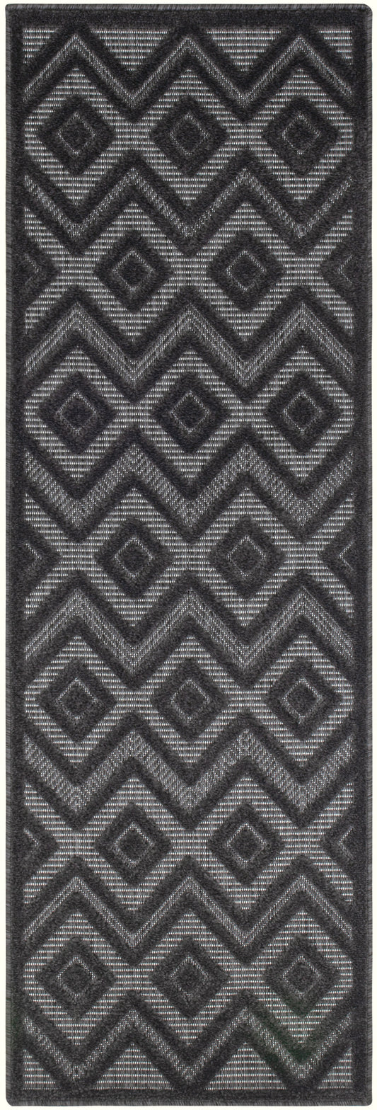 Nourison Versatile 2' x 6' Charcoal Black Modern Rug